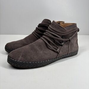 UGG Rianne Women's US 6.5 Chestnut Brown Suede‎ Zip Flat Ankle Boots 1123598